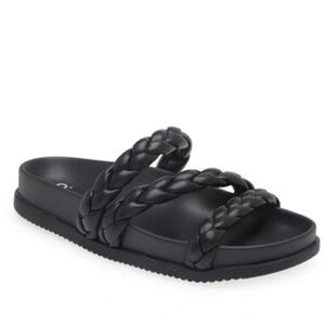BP. Keaton Braided Slide Sandal In Black Size: 4.5
